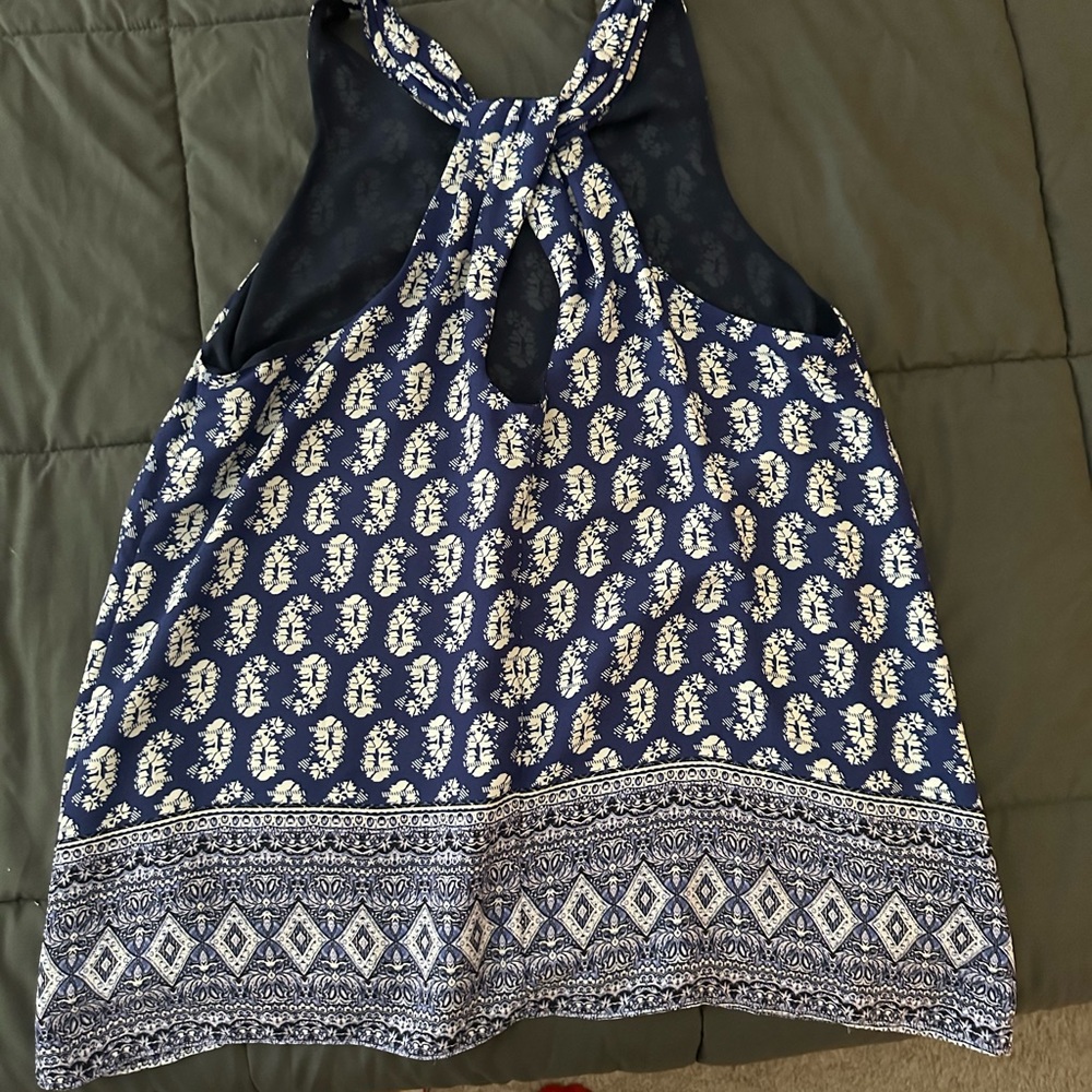 Alice Collection Blue and White Tank Top - Picture 2 of 4